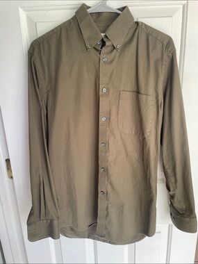 Jos. A. Bank Olive Green Button-Down Long Sleeve Shirt